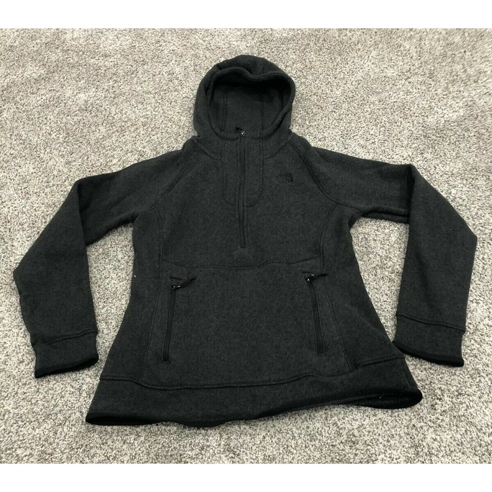 North Face M Knit Jacket Grey Hooded Pullover